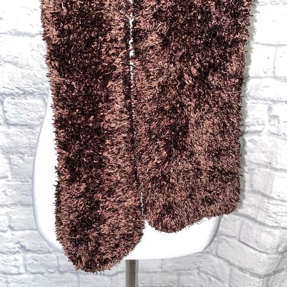 Fashion shag Scarf with stretchy soft material dark brown - Picture 2 of 4